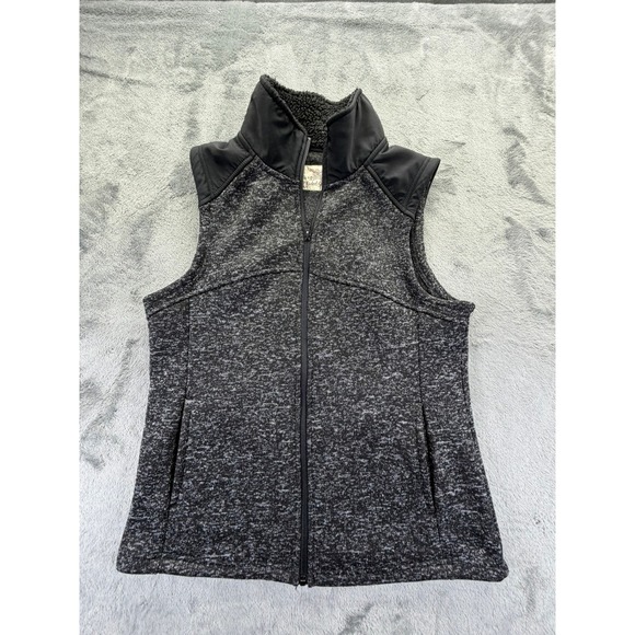 Faded Glory Jackets & Blazers - Faded Glory Womens Greystone Marled Knit Full Zip Sherpa Collar Vest Large 12-14